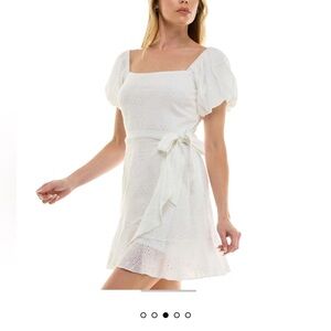 Trixxi‎ White Ruffled Tie Front Sundress